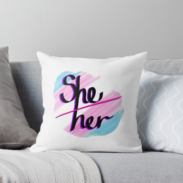 Item preview, "She/her" on trans flag  designed and sold by RedGibson.