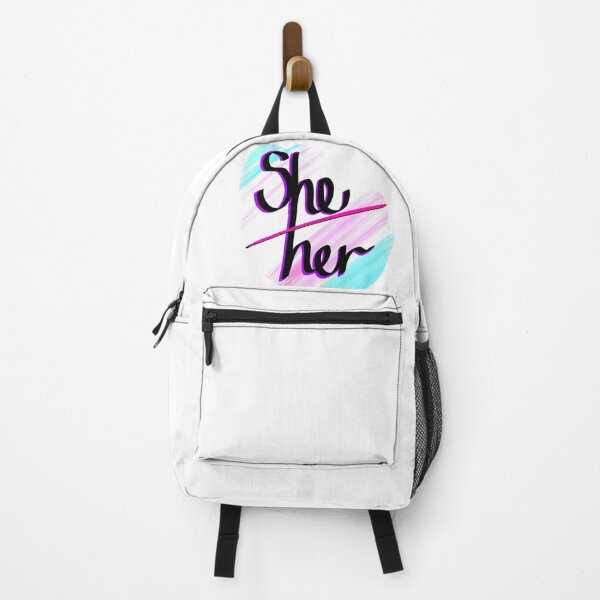 Item preview, "She/her" on trans flag  designed and sold by RedGibson.
