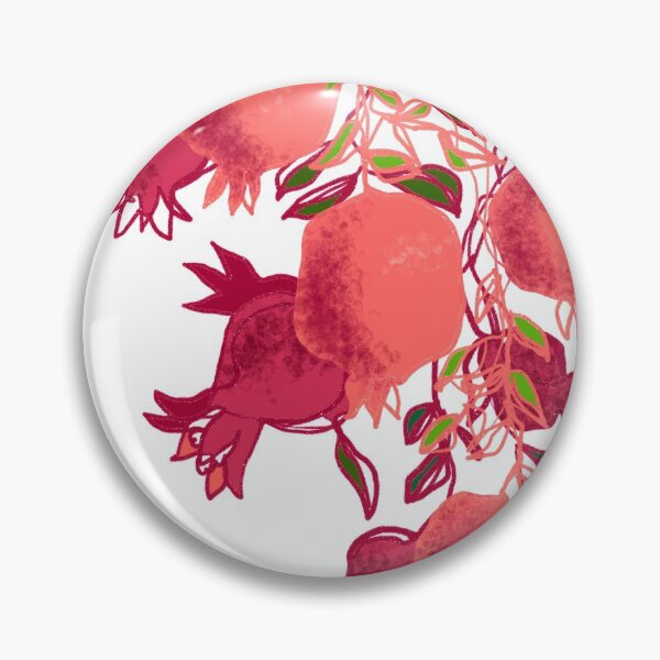 Item preview, Pink pomegranate statement art continuous line art designed and sold by orangerinka.