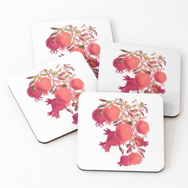 Item preview, Pink pomegranate statement art continuous line art designed and sold by orangerinka.