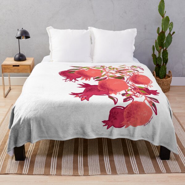 Item preview, Pink pomegranate statement art continuous line art designed and sold by orangerinka.