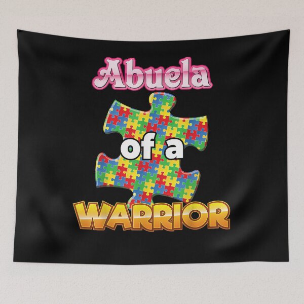 Item preview, Abuela Of A Warrior Autism Awareness Rainbow Puzzle Ribbon  designed and sold by servantdep.
