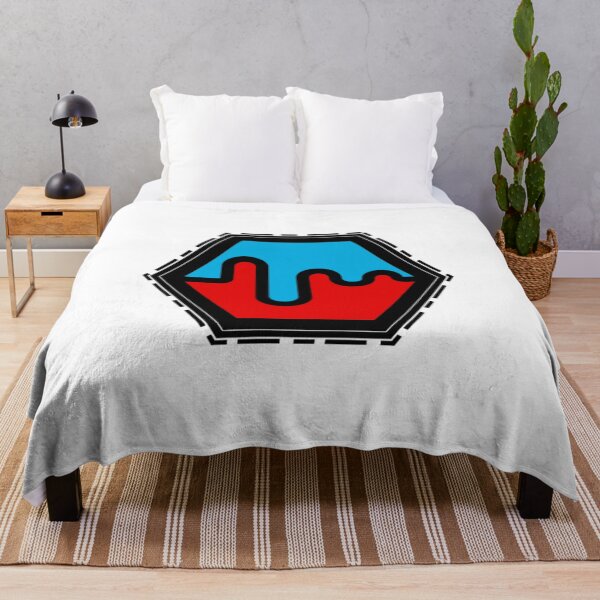 red and blue Throw Blanket