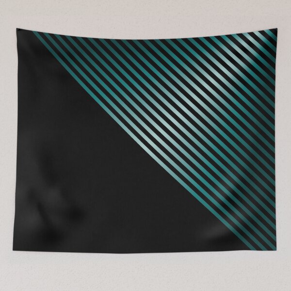 Item preview, Colorful Modern Black and Teal Stripes  designed and sold by venella.