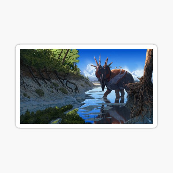 A Wandering Styracosaurus Sticker