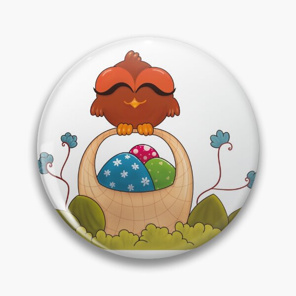 Item preview, Happy Easter cute bird on Easter eggs basket designed and sold by Nicoartlines.