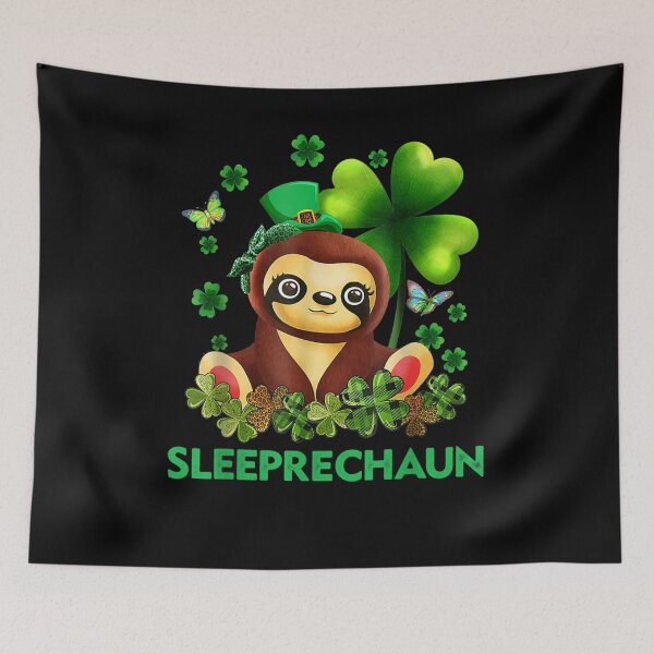 Item preview, St Patrick's Day Sloth Green Buffalo Plaid Sleeprechaun  designed and sold by fishingcat19.