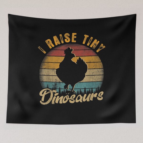 Item preview, I Raise Tiny Dinosaurs Vintage Retro 70s Chicken Silhouette  designed and sold by fishingcat19.