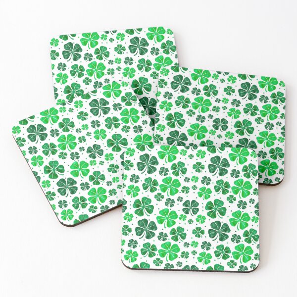Item preview, Watercolor Shamrocks on White designed and sold by KrisInStitches.