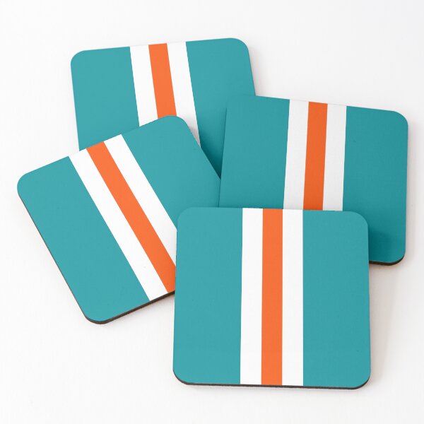 Item preview, Retro American Football Stripes Miami Teal White Orange  designed and sold by Sporting Colour.