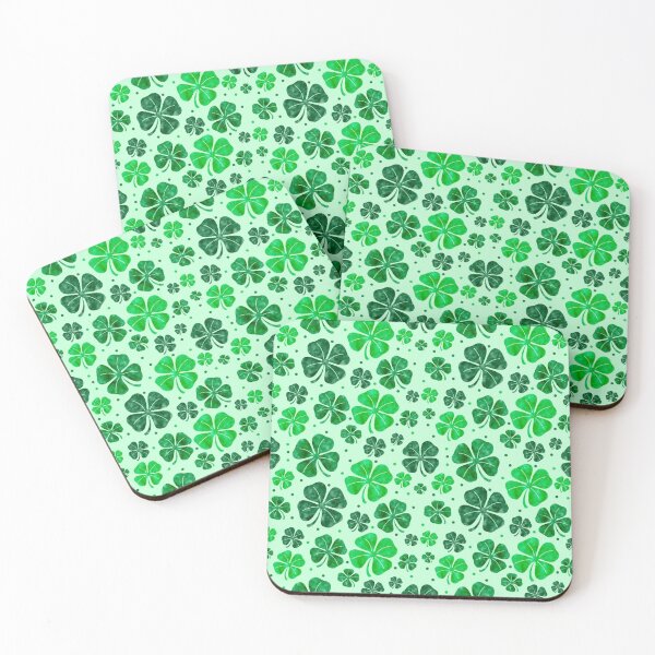 Item preview, Watercolor Shamrocks on Green designed and sold by KrisInStitches.