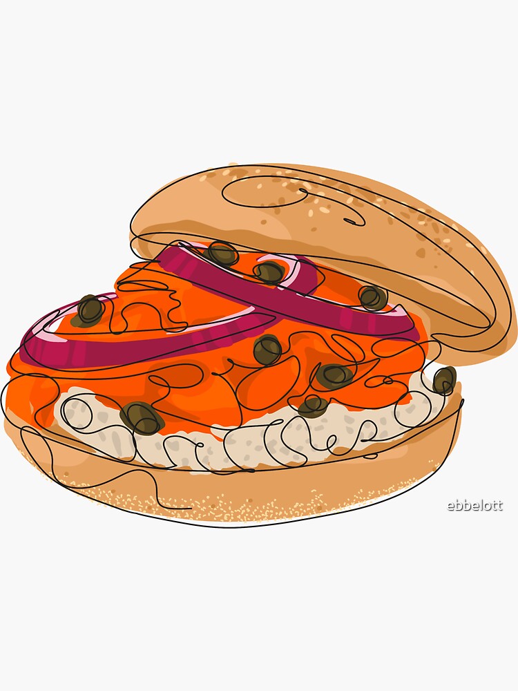 "Lox Bagel" Sticker for Sale by ebbelott Redbubble