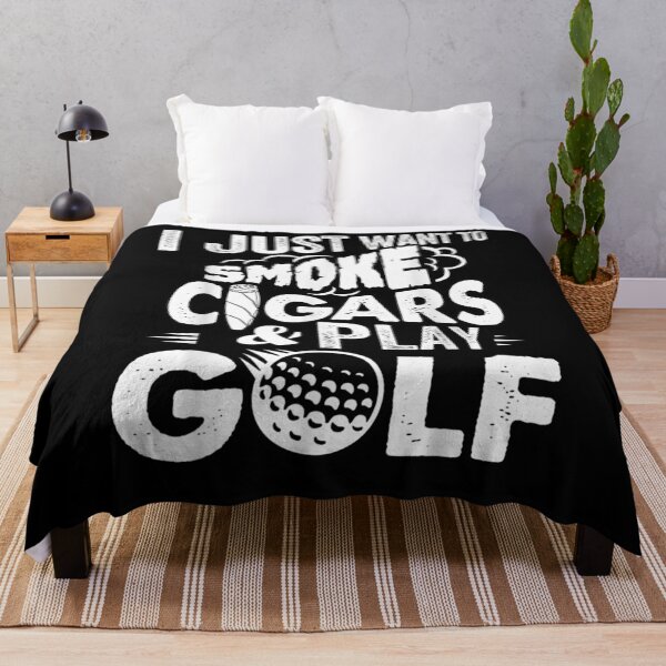 Item preview, I Just Want To Smoke Cigars Play Golf Funny Smoker Golfer  designed and sold by fishingcat19.