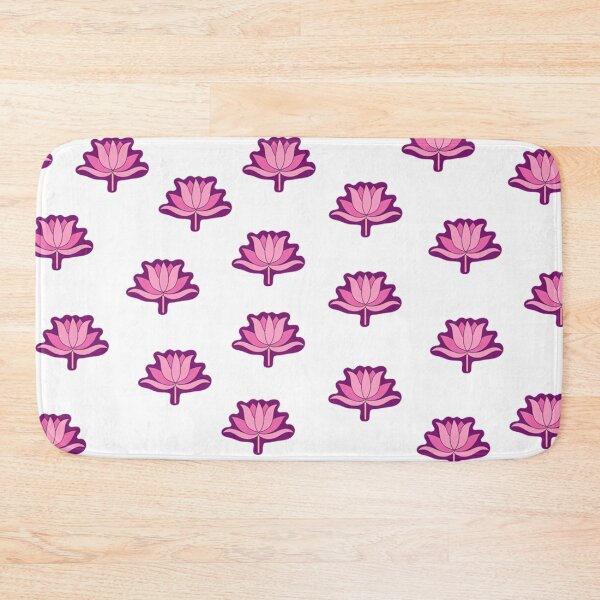 Item preview, pink lotuses on white background designed and sold by ritusdesigns.