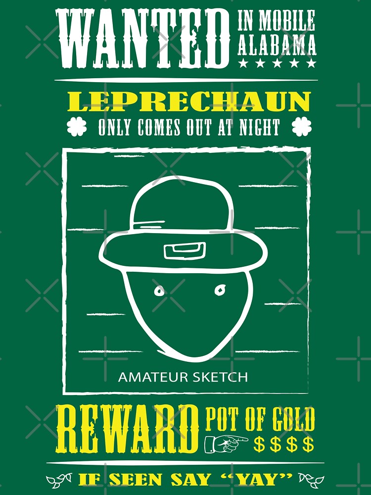 "Leprechaun Sketch Mobile Alabama St Patrick'S" Tshirt for Sale by Ernestdesigns Redbubble