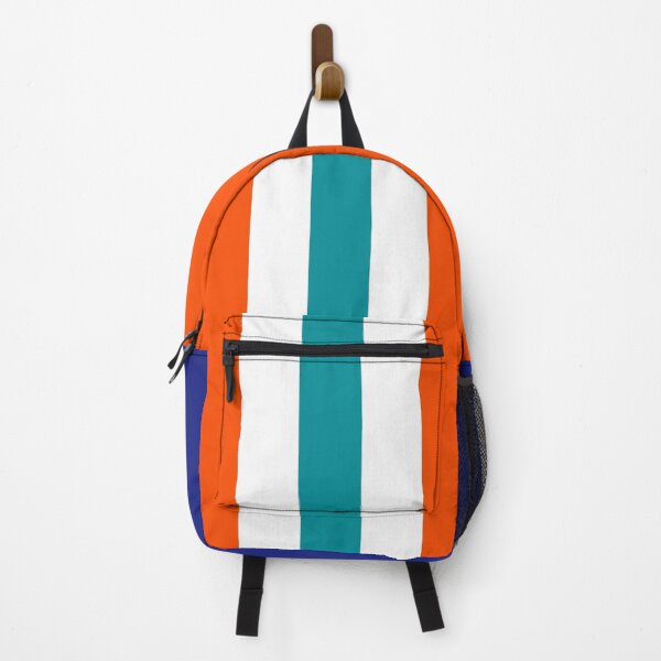Item preview, Retro American Football Stripes Miami Orange Teal White designed and sold by Sporting Colour.
