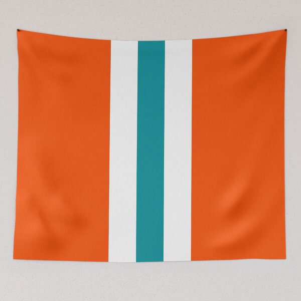 Item preview, Retro American Football Stripes Miami Orange Teal White  designed and sold by Sporting Colour.