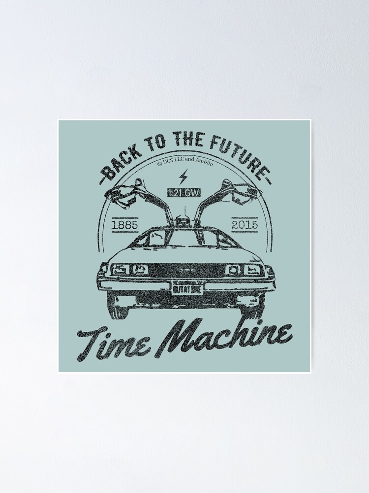 Poster avec l'œuvre « Retour vers le futur Logo vintage rétro de Time  Machine (B) » de l'artiste TGoodOldDays
