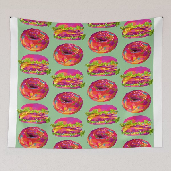 Item preview, Colorful Burger donut Wpap Pop Art Pattern green background designed and sold by ahmadnusyirwan.