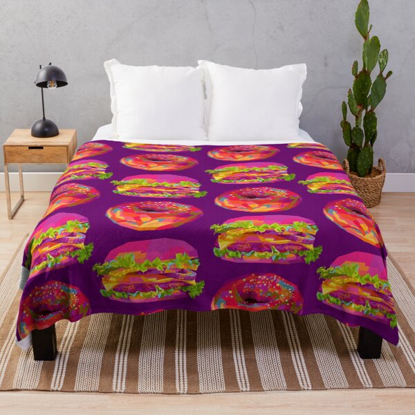 Item preview, Colorful Burger donut Wpap Pop Art Pattern purple background designed and sold by ahmadnusyirwan.