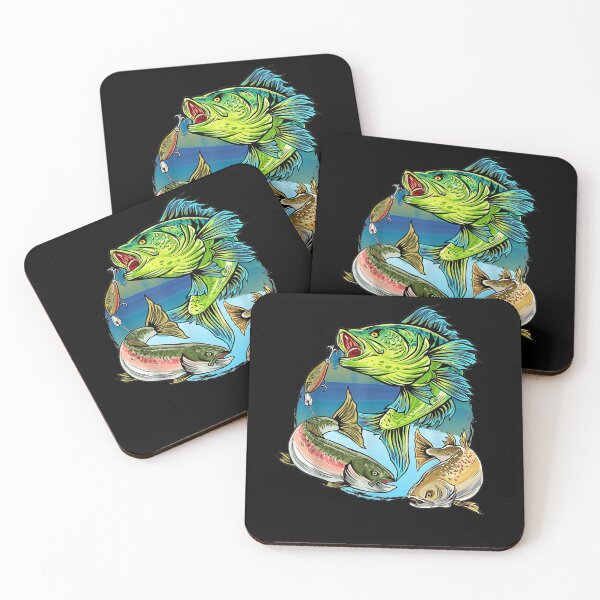 Item preview, Fishing Design Graphic With Fishes In The Water  designed and sold by fishingcat19.