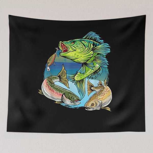 Item preview, Fishing Design Graphic With Fishes In The Water  designed and sold by fishingcat19.