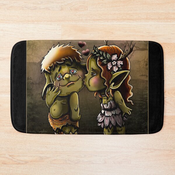 Item preview, Cartoon swamp characters, fairytale little trolls in love designed and sold by LaraCoolart.