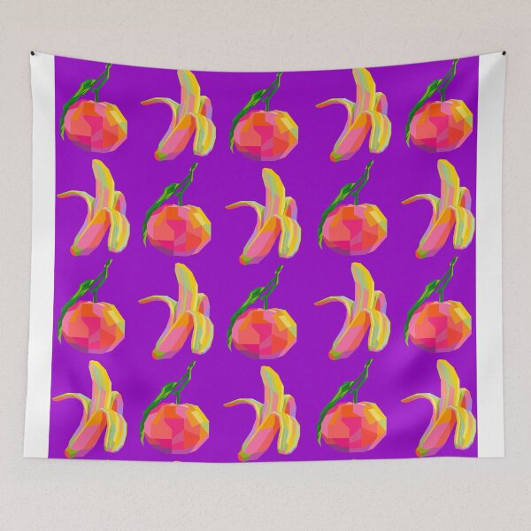 Item preview, Colorful Banana Orange Wpap Pop Art Pattern Purple background designed and sold by ahmadnusyirwan.