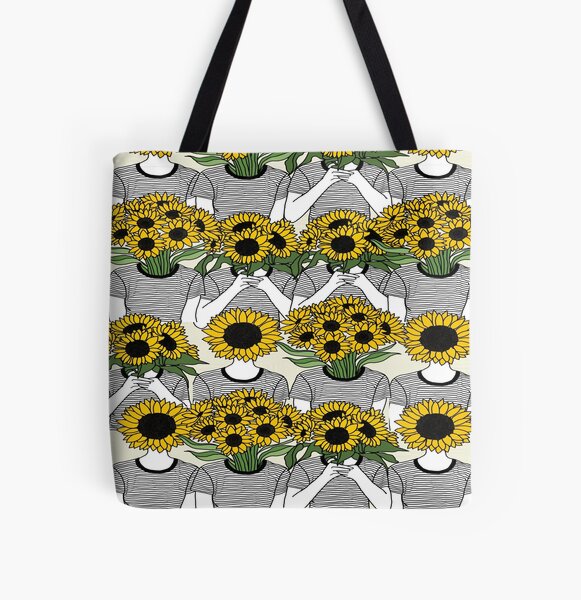 Sunflowers All Over Print Tote Bag