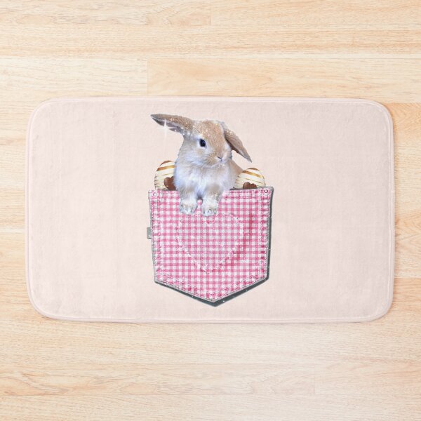 Item preview, Cute Easter Bunny Eggs in a Pink Plaid Spring Pocket Kawaii  designed and sold by Jolly-Yosei.