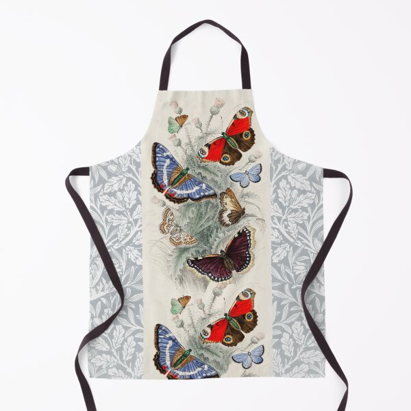 Item preview, BUTTERFLIES ,ACORNS, OAK LEAVES,FLOWERS Art Nouveau Red White  Floral Pattern designed and sold by BulganLumini.