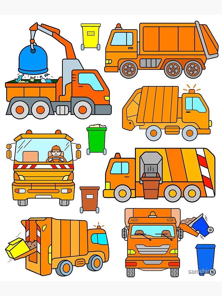 Fotodruck for Sale mit Müllabfuhr Müllauto Müllwagen von samshirts