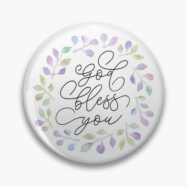 Item preview, God Bless You Watercolor Wreath designed and sold by amazingjoy.