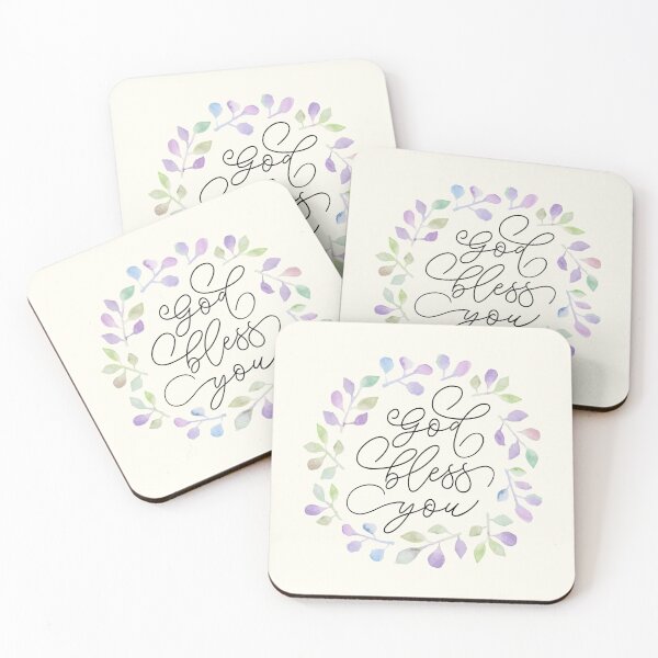 Item preview, God Bless You Watercolor Wreath designed and sold by amazingjoy.