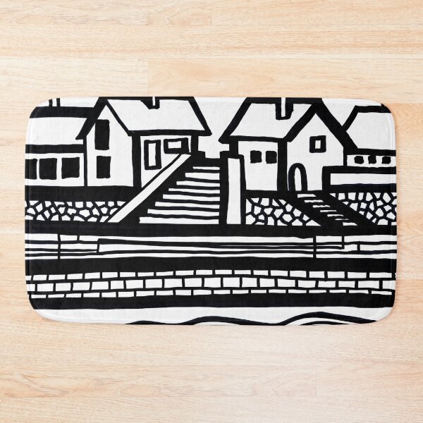 Item preview, "Paper Drawings/Paintings" Black and White Danube Shore at Veroce, Hungary designed and sold by Istvan Ocztos.