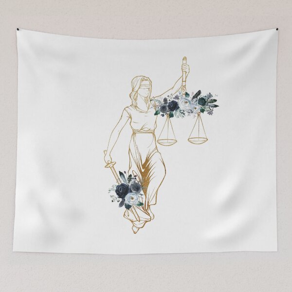 Item preview, Lady Justice Floral Print designed and sold by Lawandmedical.