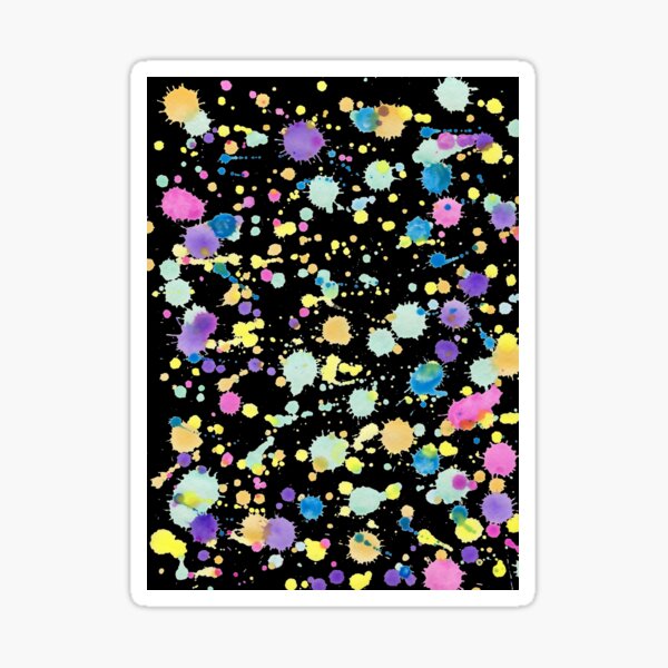 Paint Splatter On Black Sticker