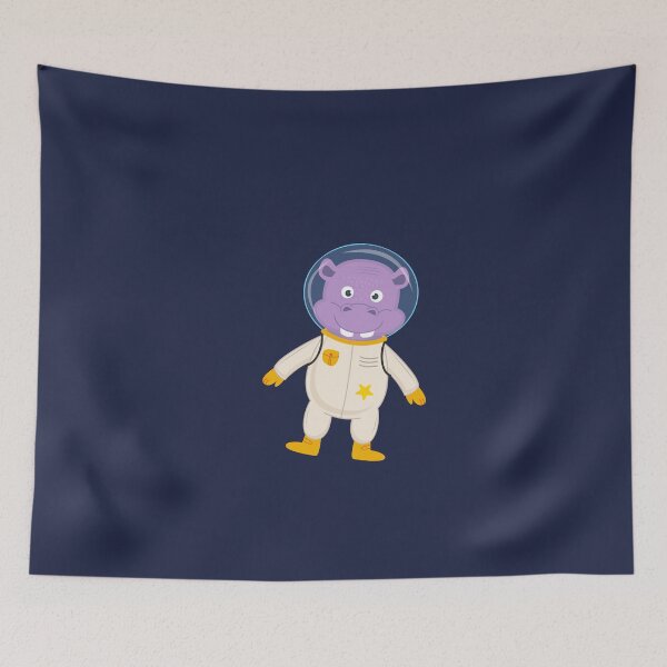 Item preview, Cute Astronaut hippopotamus designed and sold by Hapoel.