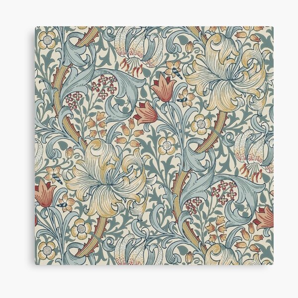 William Morris Golden Lily Slate Manilla Pattern Canvas Print
