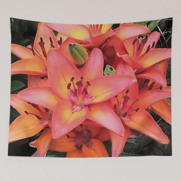 Item preview, Artisitc Coral Colored Garden Lilies designed and sold by taiche.