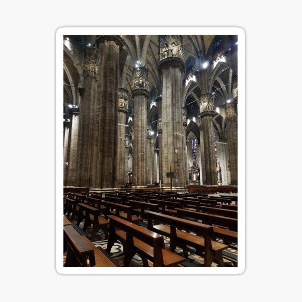 Inside the church Sticker