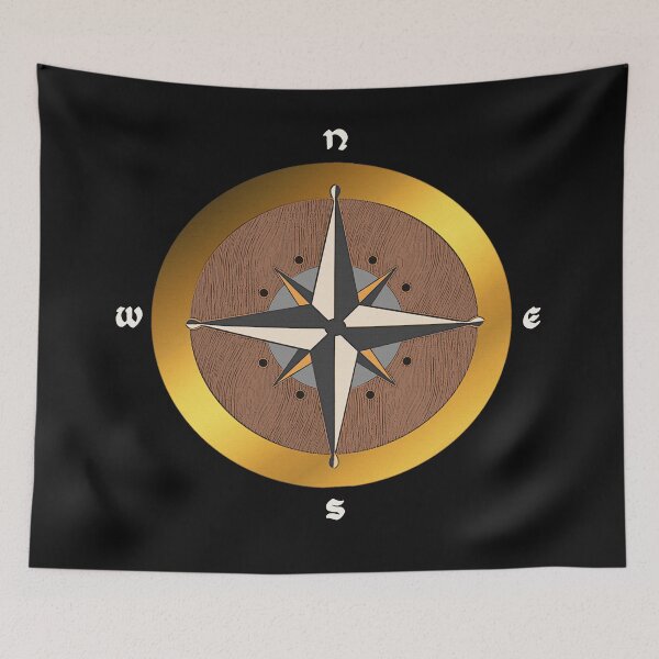 Item preview, compass pattern with wood texture, seafarer pattern designed and sold by Kirei-Lily.