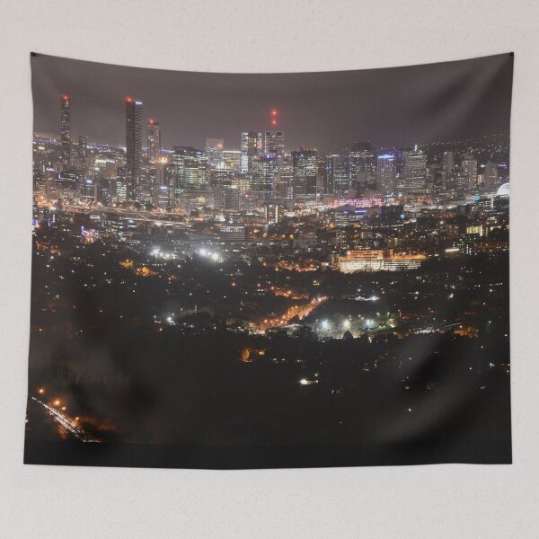 Item preview, Brisbane Skyline, night time view of the city from Mount Coot-tha, photo by Einar Aasen designed and sold by Einar Aasen.