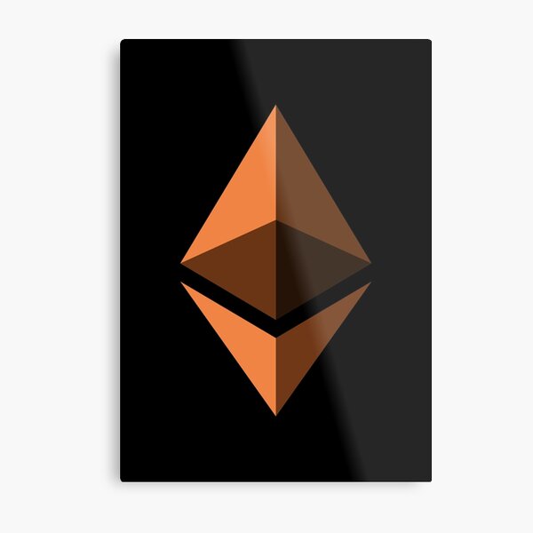 Aperçu de l'œuvre Pièce de crypto-monnaie Ethereum orange créée et vendue par JCWardrobe.