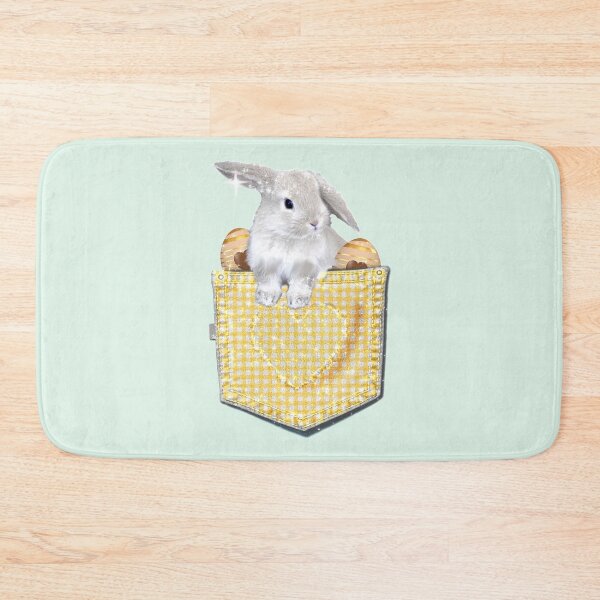 Item preview, Cute Easter Bunny Eggs in a Yellow Plaid Spring Pocket Kawaii  designed and sold by Jolly-Yosei.