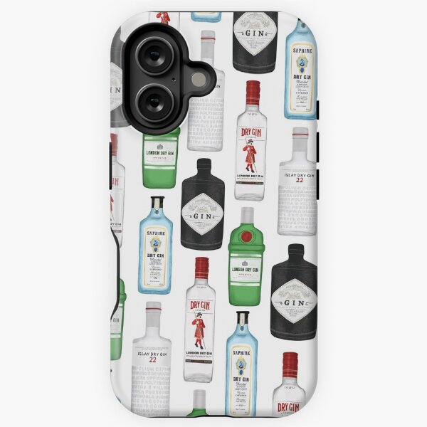 Item preview, Gin Bottles Illustration designed and sold by Lindseykayco.