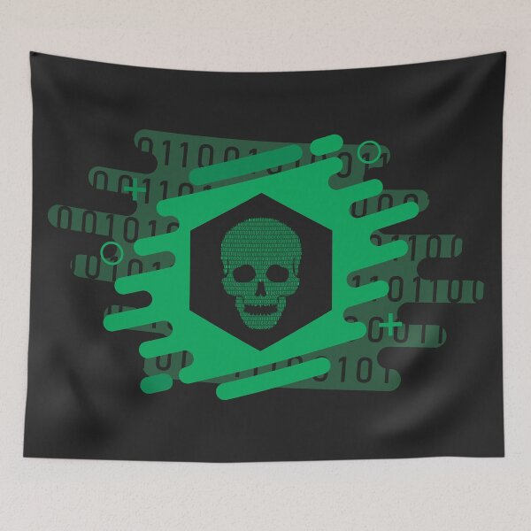 Item preview, Hacker Bits Skull (Dark) designed and sold by Devshirt.