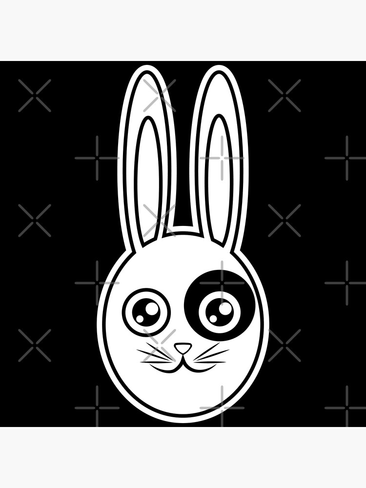 Cute White Bunny Black Eyes | Poster