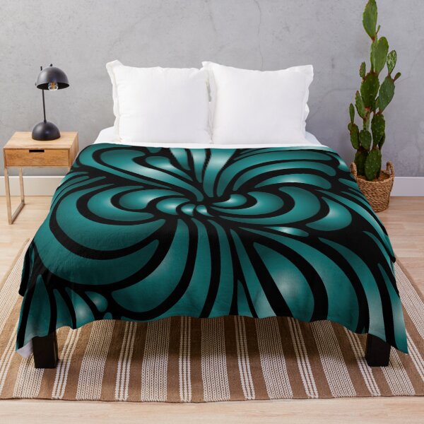 Item preview, Black and Teal Floral Pattern designed and sold by venella.