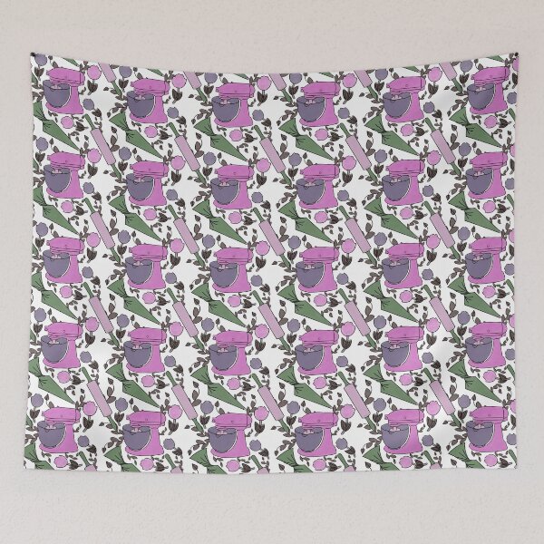 Item preview, Green and Pink Baking Floral Pattern designed and sold by willowsbunnies.